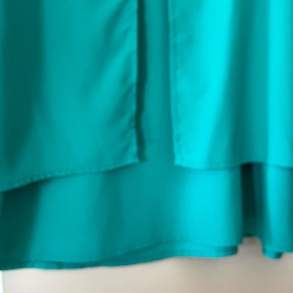 C. Luce Designer Turquoise Sleeveless Layered Blouse Women’s Size Small - Picture 2 of 12